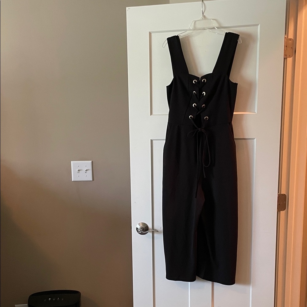 VENUS Black Lace-Up Jumpsuit | Size L | Never Worn